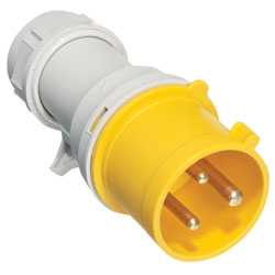 Europa IP323F 110V 2P+E 32A Yellow IP44 Plug 2.5 - 6mm Cross Section