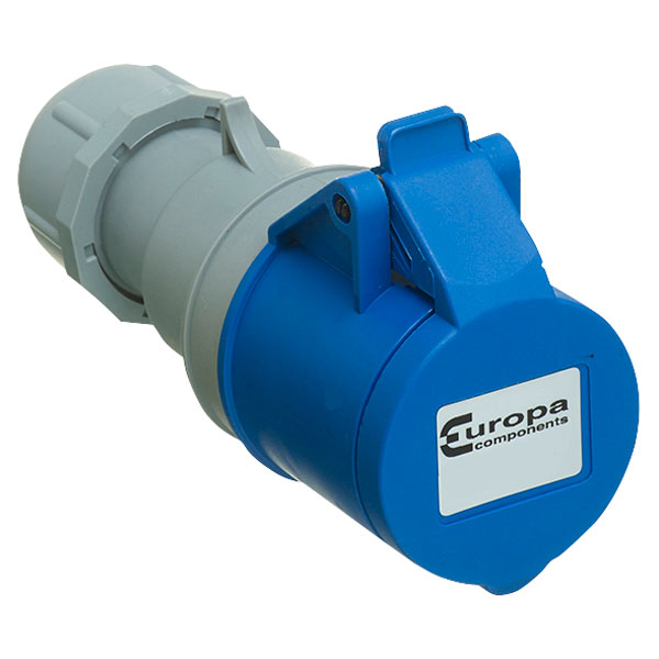 Europa IS323P 230V 2P+E 32A Blue IP44 In Line Socket 2.5 - 6mm Cross Section