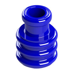 EDAC 570-260-003 Wire Seal Blue Ins Dia. 0.083(2.1) to 0.106(2.7) With Flange