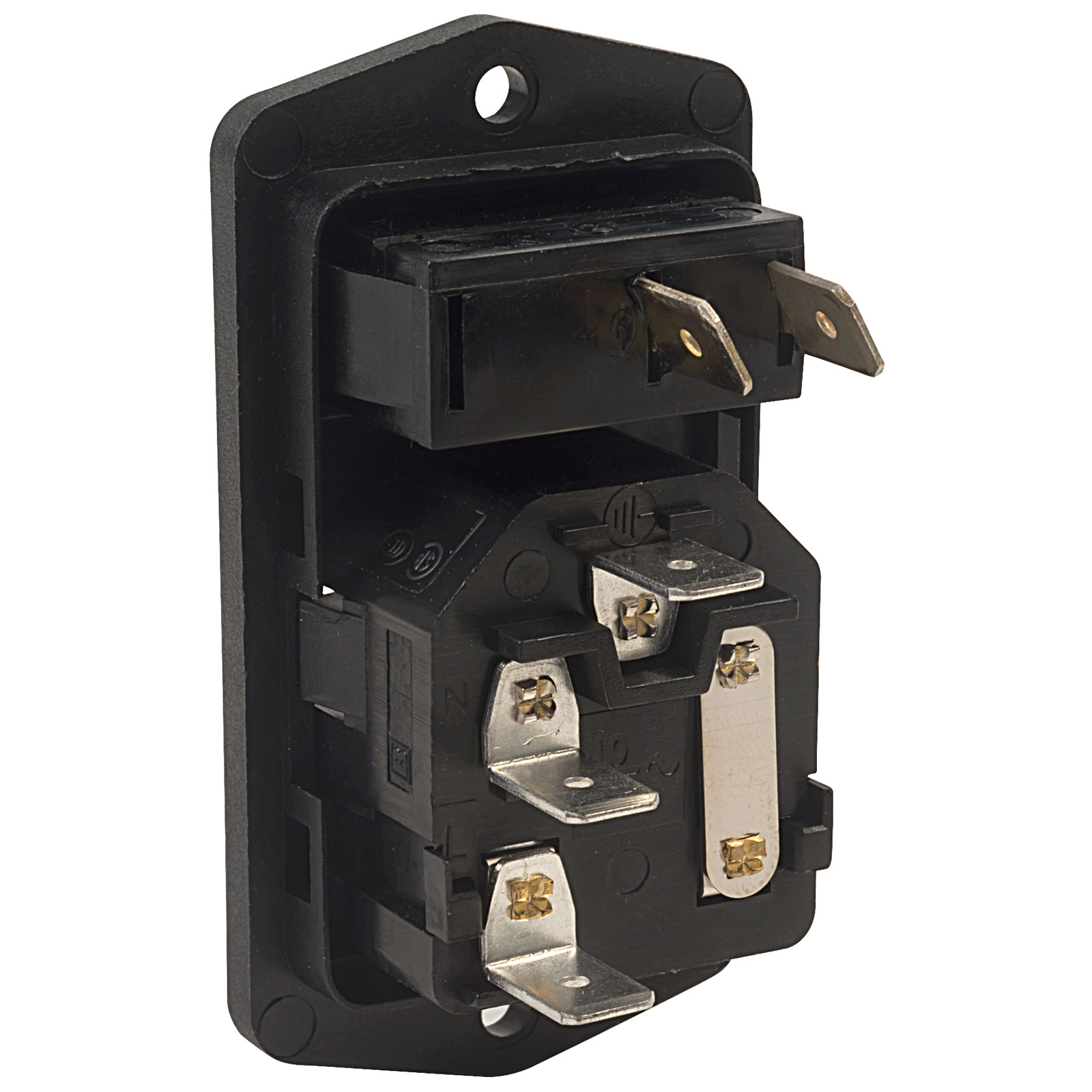 Bulgin BVA01/Z0000/01 Vert Sp Fused Inlet | Rapid Online