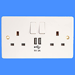 Rapid UT-86USB 13A Dual Switched Power Socket with Dual USB