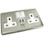 Rapid UT-86USB Brushed Chrome 13A Dual Switched Power Socket with Dual USB