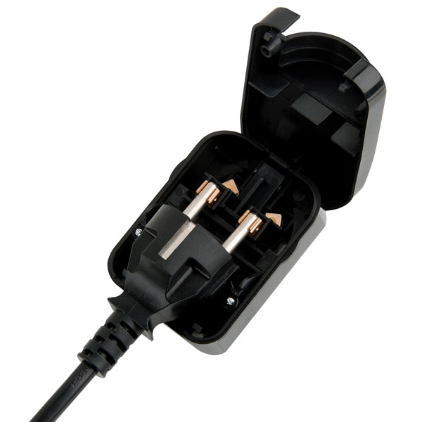 Power Connections Scp3 Bk R 5a Black 5a Schuko Earthed To Uk Plug Converter Rapid Online