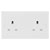 BG 824 White Nexus Moulded Double Unswitched 13A Power Socket