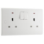 BG 826 White Nexus Moulded Double Switched 13A Power Socket - Power Indicators