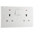 BG 826 White Nexus Moulded Double Switched 13A Power Socket - Power Indicators