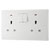 BG 826 White Nexus Moulded Double Switched 13A Power Socket - Power Indicators