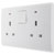 BG 826 White Nexus Moulded Double Switched 13A Power Socket - Power Indicators