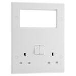 BG 822EM4 White Nexus Moulded Combination Plate Complete Single 13A Socket 4 Mod