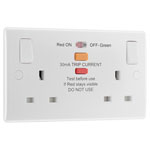 BG 822ARCD White Nexus Moulded Double Switched 13A Power Socket - Type A RCD