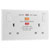 BG 822ARCD White Nexus Moulded Double Switched 13A Power Socket - Type A RCD