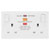 BG 822ARCD White Nexus Moulded Double Switched 13A Power Socket - Type A RCD