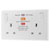 BG 822ARCD White Nexus Moulded Double Switched 13A Power Socket - Type A RCD