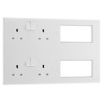 BG 8222EM8 White Nexus Moulded Combination Plate 2 X Double 13A Sw Socket 8 Mod