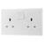 BG 822 White Nexus Moulded Double Switched 13A Power Socket