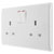 BG 822 White Nexus Moulded Double Switched 13A Power Socket