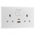 BG 822UAC12 White Nexus Moulded Double Switched 13A Power Socket - USB Charging