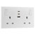 BG 822UACC30 White Nexus Moulded Double Switched 13A Power Socket - USB Charging