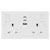 BG 822UACC30 White Nexus Moulded Double Switched 13A Power Socket - USB Charging