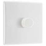 BG 881 White Nexus Moulded 200W Single Dimmer Switch 2-Way Push On/Off
