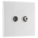 BG 865 White Nexus Moulded Single Socket TV Or FM Co-Axial Aerial & Satellite