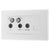 BG 869 White Nexus Moulded Quadplex TV 2X Satellite & FM - Return & BT Outlet