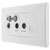 BG 869 White Nexus Moulded Quadplex TV 2X Satellite & FM - Return & BT Outlet