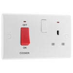 BG 870 White Nexus Moulded 45A Cooker Control Unit - Switched 13A Power Socket