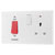 BG 870 White Nexus Moulded 45A Cooker Control Unit - Switched 13A Power Socket
