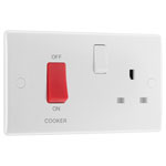 BG 871 White Nexus Moulded 45A Cooker Control Unit - Switched 13A Power Socket