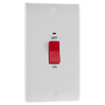 BG 872 White Nexus Moulded 45A Rectangular Cooker Control Unit - Power Indicator