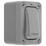 BG WP14S Nexus Storm IP66 Weatherproof Single Slim Retractive Switch "Press" 20A