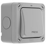 BG WP14 Nexus Storm IP66 Weatherproof Slim Retractive Switch Print "Press" 20A