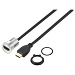 TruComponents 240947 HDMI Panel Adapter HDMI skt-HDMI plug Sil, length:90cm