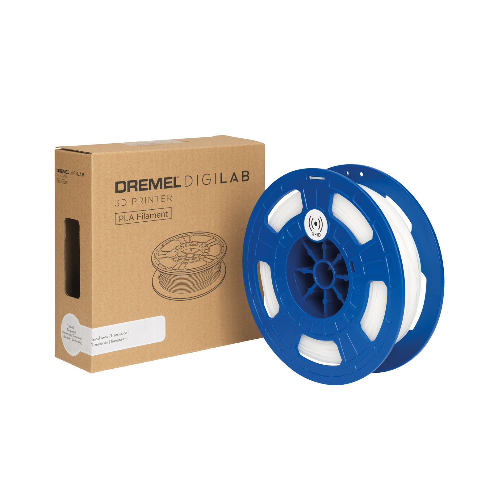 Dremel 3D PLA Filament 1.75mm 0.75kg - Translucent | Rapid Online