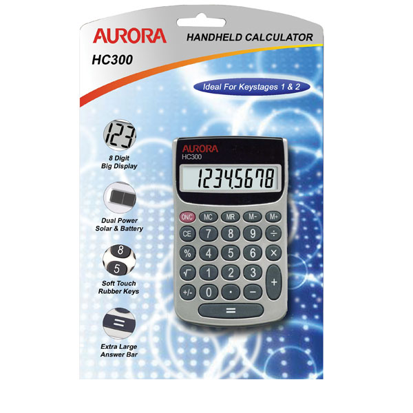 Aurora Handheld Pocket Calculator HC300 | Rapid Online