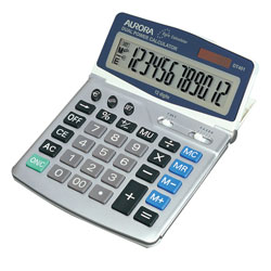 Aurora Large Desk Top 12 Digit Calculator DT401