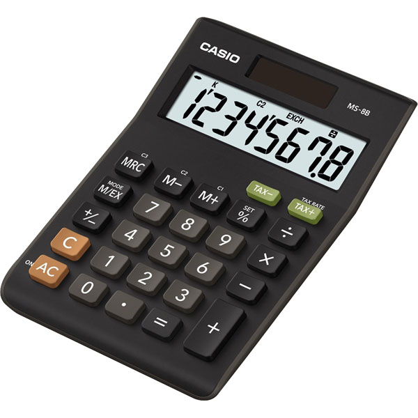 Casio MS-8B 8 Digit Calculator - Tax calculation