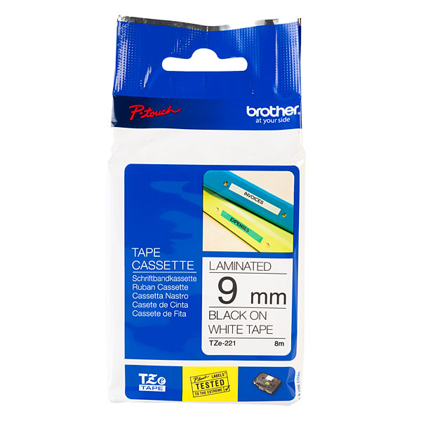 Brother TZe221 Compatible Label Tape – Black On White, 3/8” – For PT-1280SR & More