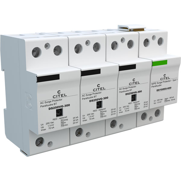 Citel Ds254vg 300 G Ac Surge Protector Type 1 2 3 230 400v 3 Phase N Ct2 Rapid Online