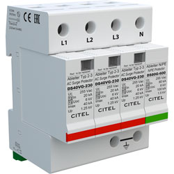 CITEL DS44VGS-230/G AC Surge Protector Type 2,3 4 Pole CT2 Remote Signal