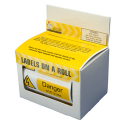 Industrial Signs IS24100R Danger 415V 75x25 - Pack of 250 S/a Vinyl Roll