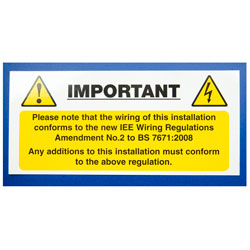 Industrial Signs IS6010SA Harmonised Cable Notice 130x60 - Pack of 10 S/a Vinyl