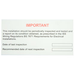 Industrial Signs IS5610SA Periodic Inspection Label 130x60 - Pack of 10