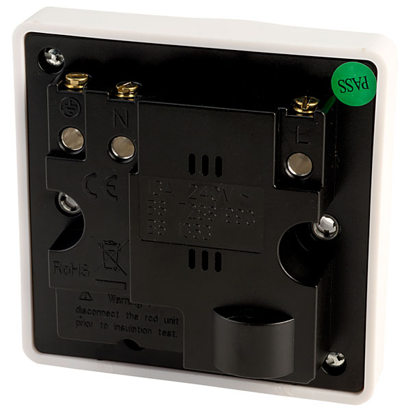 Europa Components RCD13A1GS 13A Single Socket RCD Plastic Rapid Online