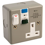 Europa Components RCD13AMC1GS 13A Single Switch Socket RCD Metal Clad