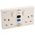 Europa Components RCD13ASS 13A Double Switch Socket RCD Plastic