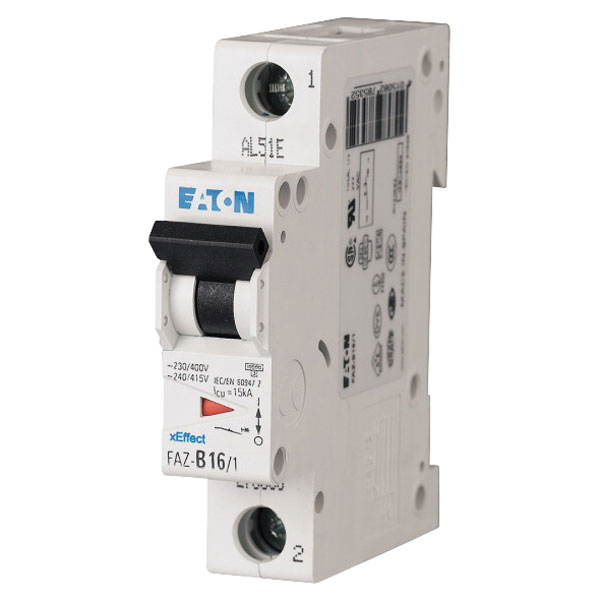 Eaton FAZC2/1 Miniature Circuit Breaker 2A Ctype SP 15kA 278549