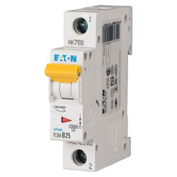 EATON PLSM-C25-MW Miniature Circuit Breaker 25A C-type SP 10kA 242208