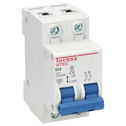 Techna GTEC2B32 Gtec 6ka Mcb Double Pole Type B 32a